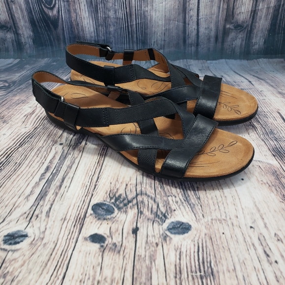 narrow black sandals